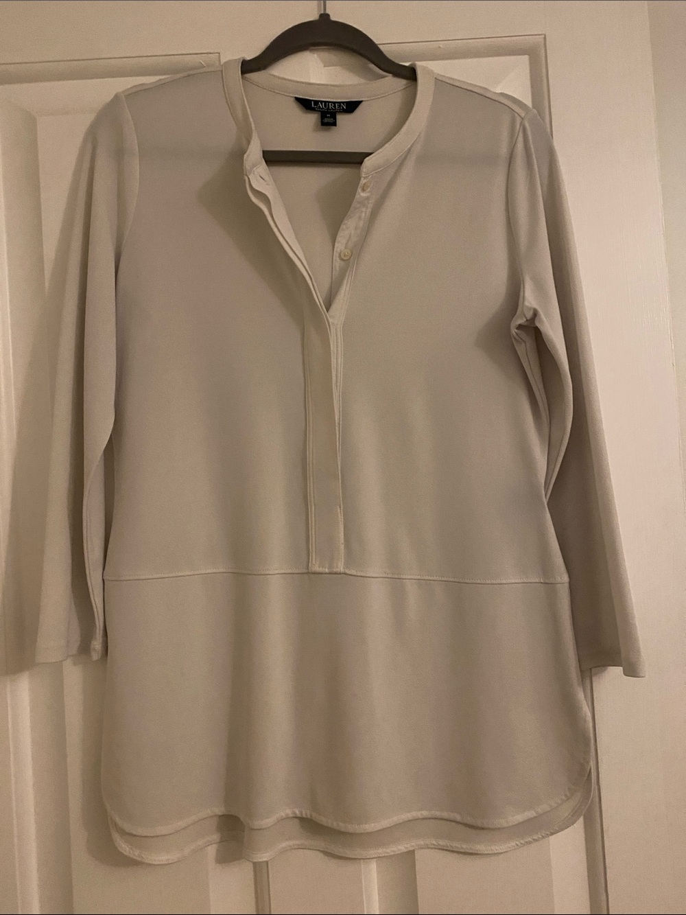 Ralph Lauren Cream Long-Sleeve Henley Tunic